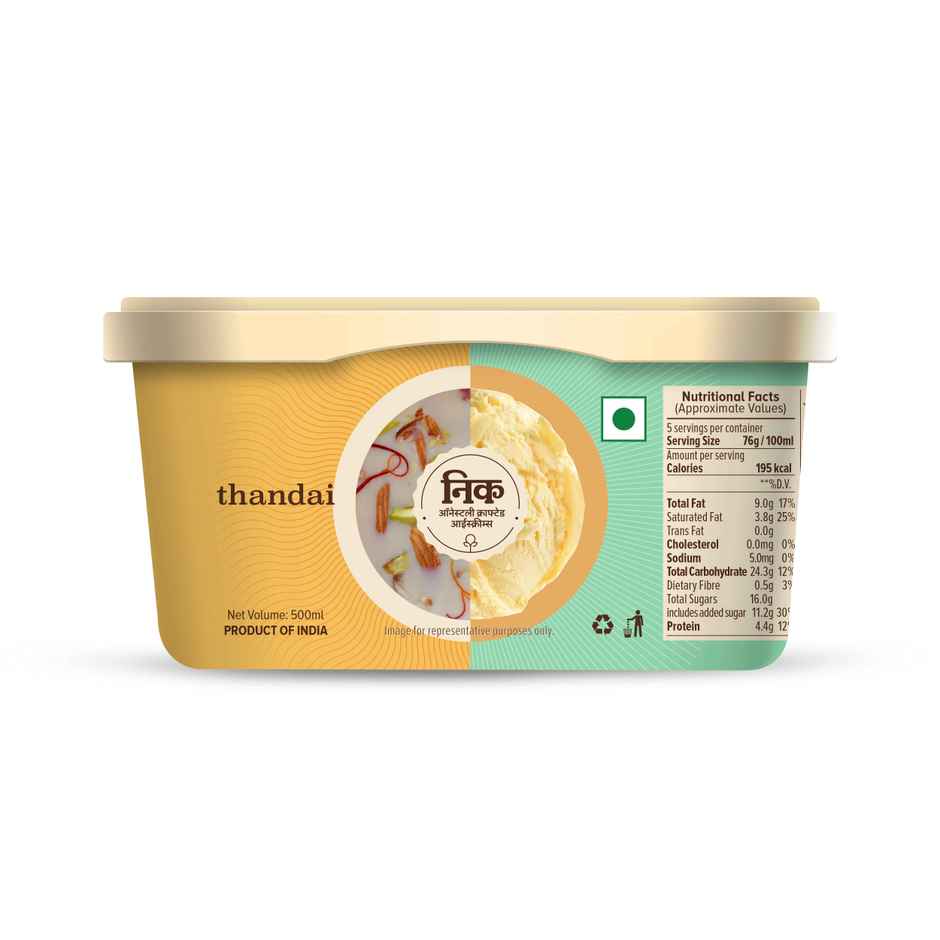 NIC Thandai Ice Cream Tub | Preservative Free | No Artificial Flavors