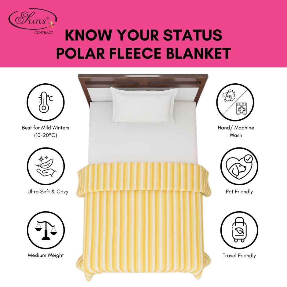 STATUS Polar Fleece | Yellow - 125 cm x 210 cm