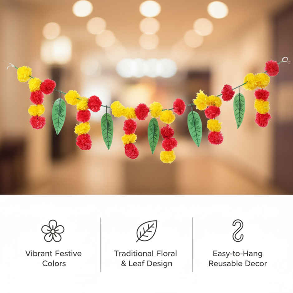 Garland Marigold Five Leaf Mango leaf Toran | Bandhanwar | Mangal Bhawan