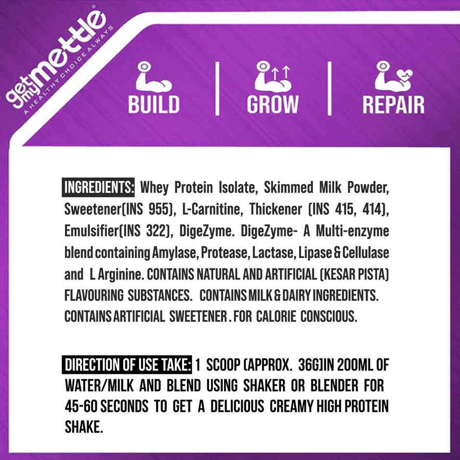 Getmymettle Iso Whey Protein (Kesar Pista Delight)