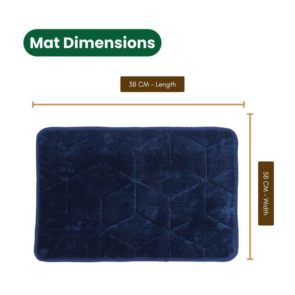Status Anti-Skid Memory Foam Mat | 38 x 58 cm | Blue
