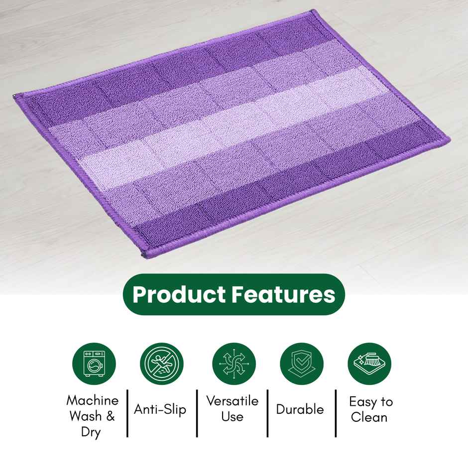 Status Iris Anti- Skid Floor Mat | 38 x 58 cm | Purple