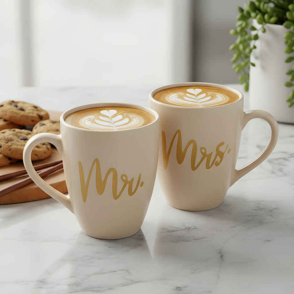 SAFFRON Mr Mrs Couple Coffee Mug Gift for Husband Wife Anniversary Birthday Valentine