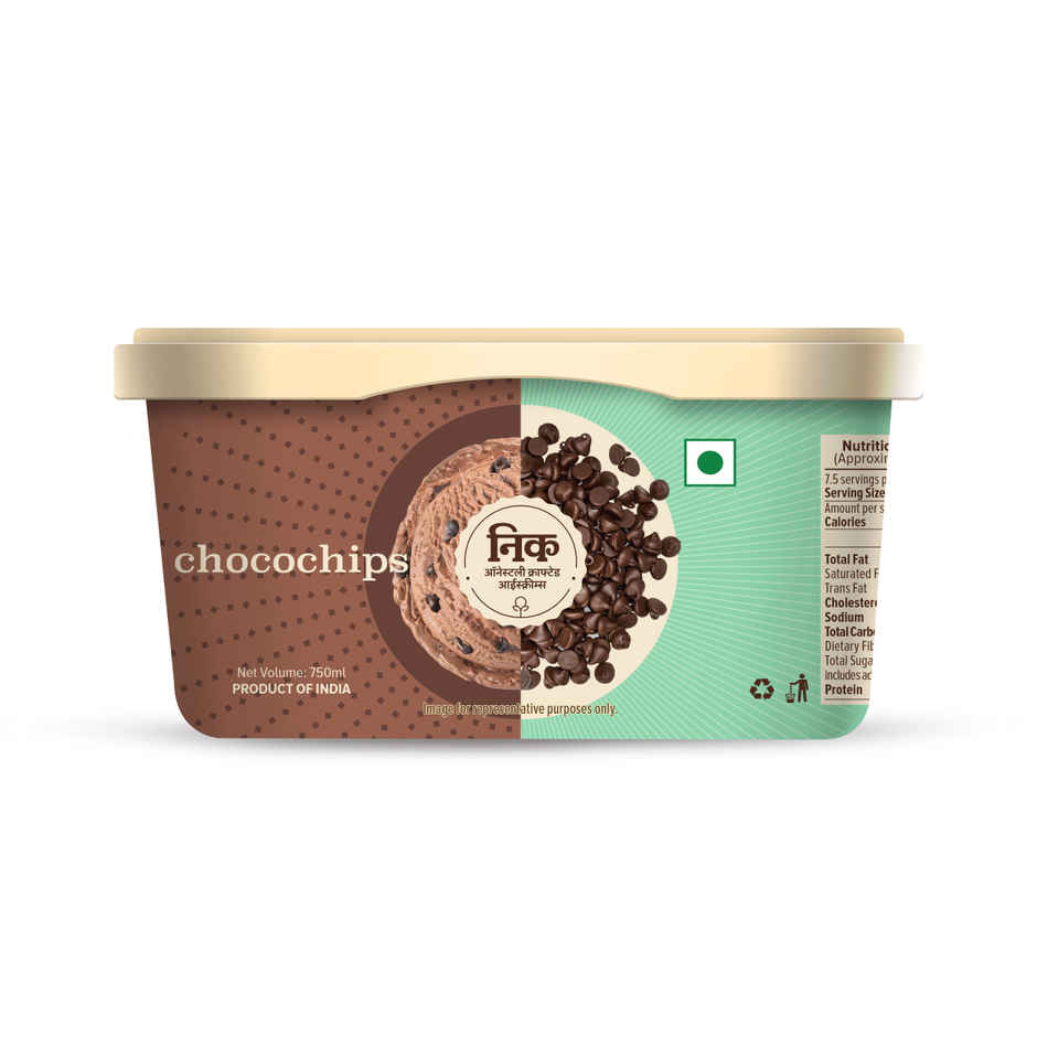 NIC Chocochips Ice Cream Tub| Preservative Free | No Artificial Flavors