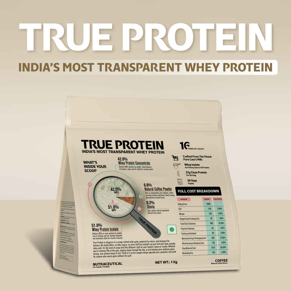 True Protein Made with Four Natural Ingredients Only | Natural Coffee