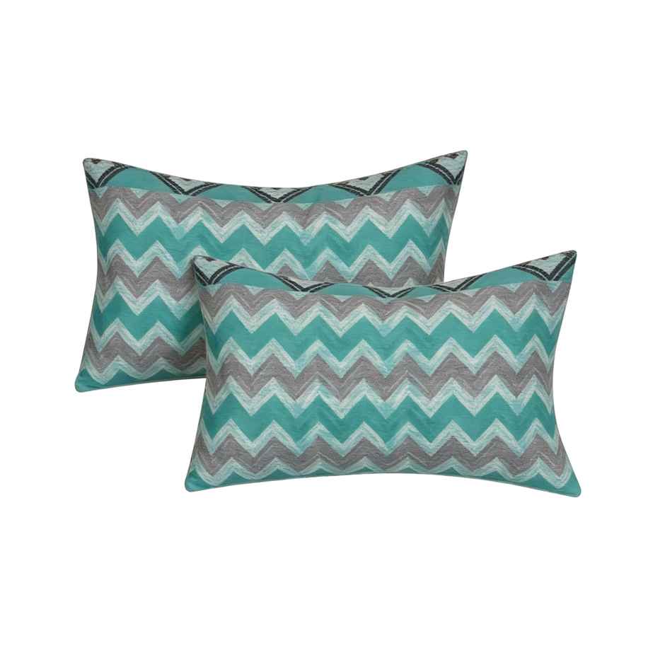 Status Cotton Feel Double Geometric Bedsheet | Green | 91 x 83 in