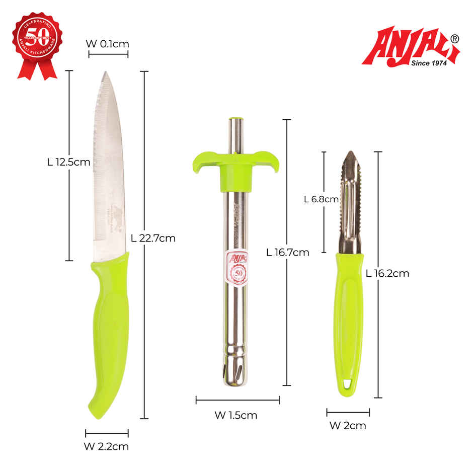 Anjali Vibgyor Kitchen Set | Gas Stove Lighter, Kitchen Knife, Peeler