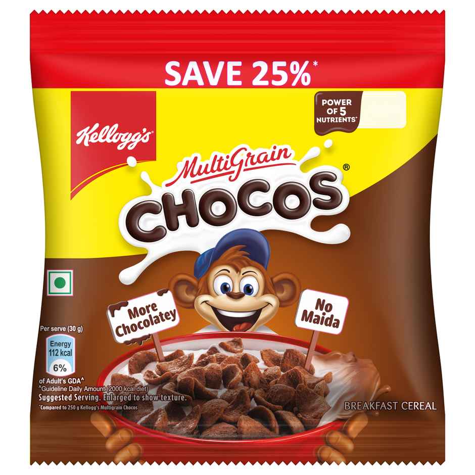 Kellogg's Multigrain Chocos Multigrain Energy | More Chocolatey | Power Of 5 Nutrients Protein
