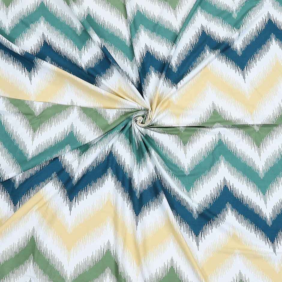 Status Cotton Feel Double Geometric Bedsheet | Multicolour | 91 x 83 in