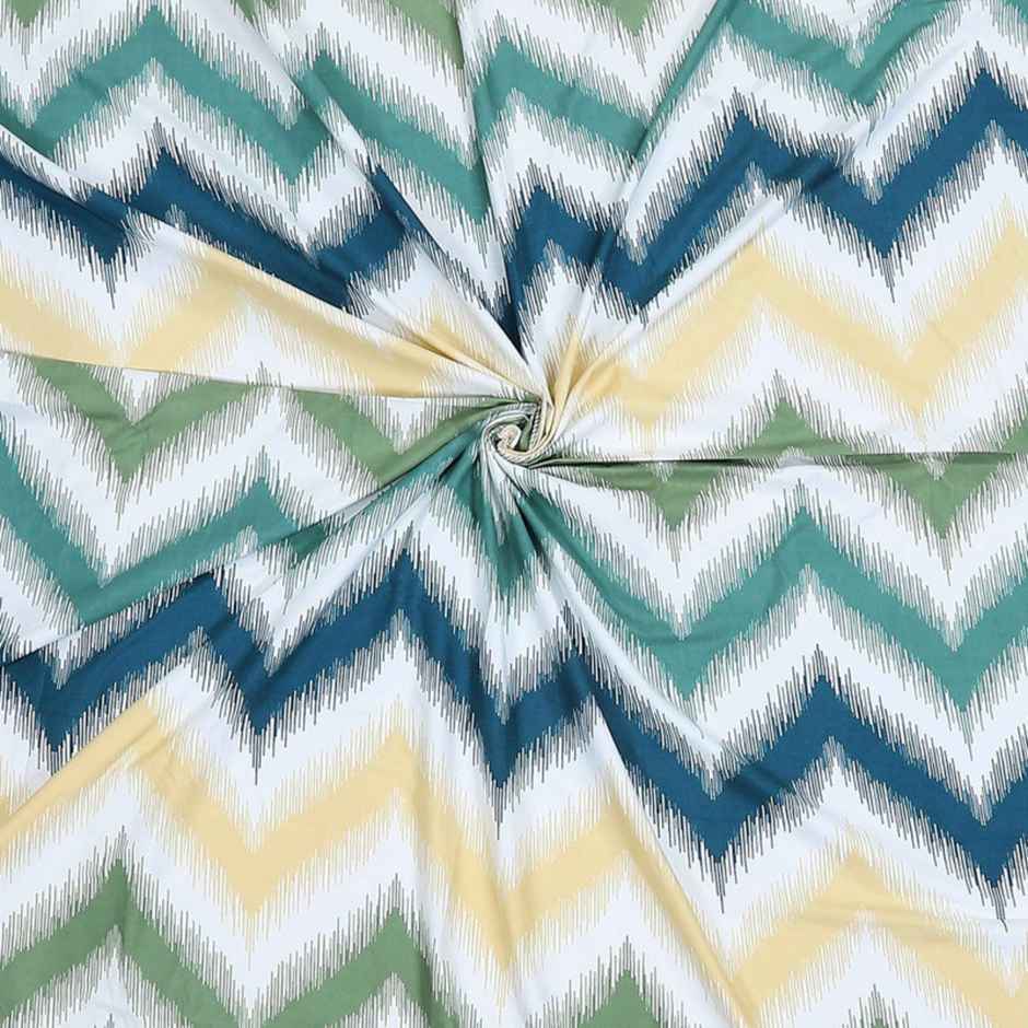 Status Cotton Feel Double Geometric Bedsheet | Multicolour | 91 x 83 in