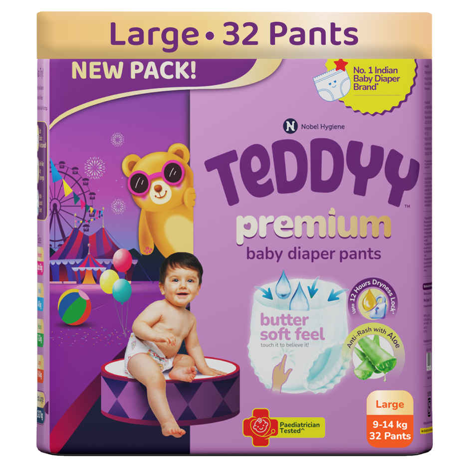 Teddyy Baby Premium Pant Style Diaper | L | 32 pcs