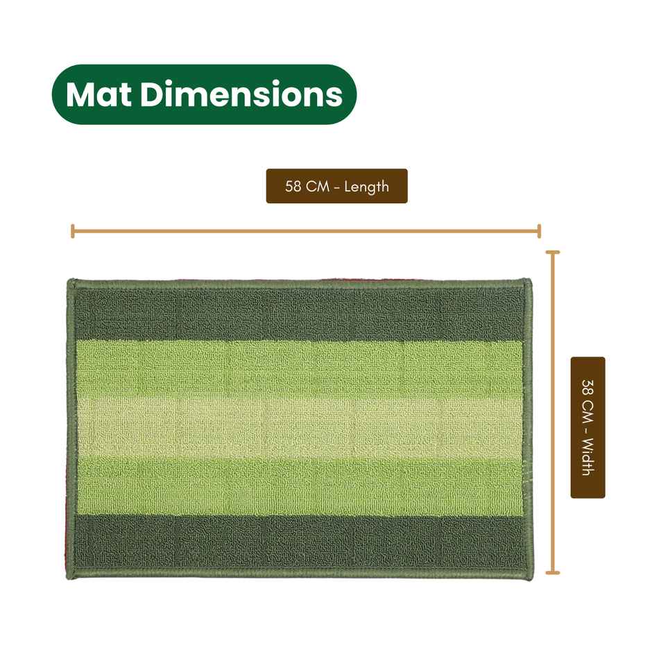 Status Iris Anti- Skid Mat | 38 x 58 cm | Green