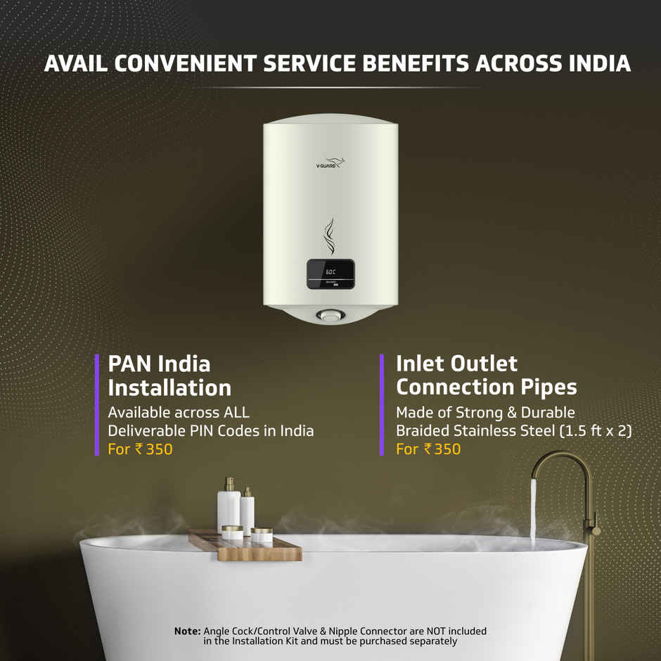 V-Guard Divino Dg Geyser 10 Litre Water Heater For Home |White