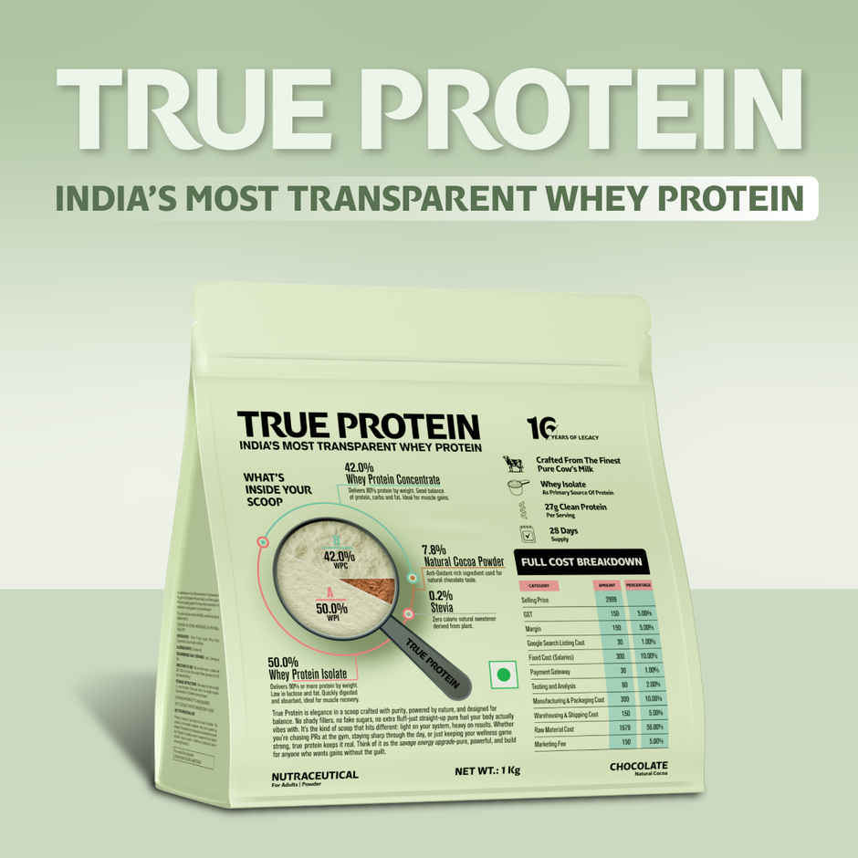 True Protein Made with Four Natural Ingredients Only | Natural Chocolate