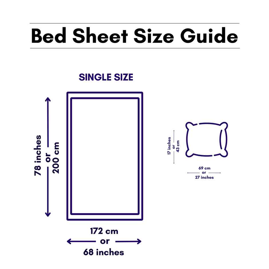 Status Value Single Dandelions Cotton Floral Bedsheet | 59 x 79 in | Purple