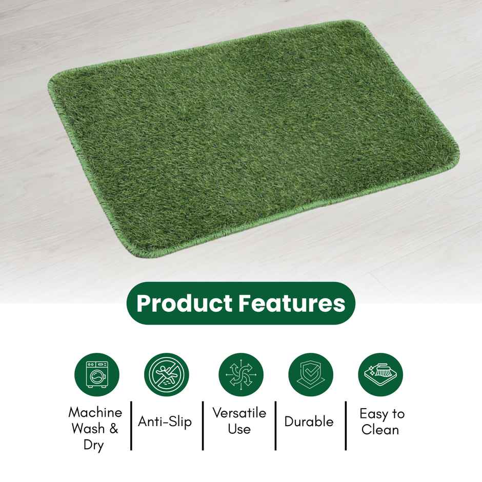 PVC Door Mat | Green | 15 x 23 inch | Reusable