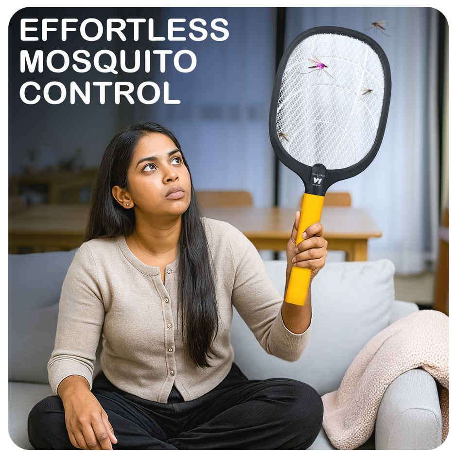 Killato Weird Wolf 2 In 1 Uv Light Mosquito Bat Racket Usb Type-C Charging, (Yellow-Black)