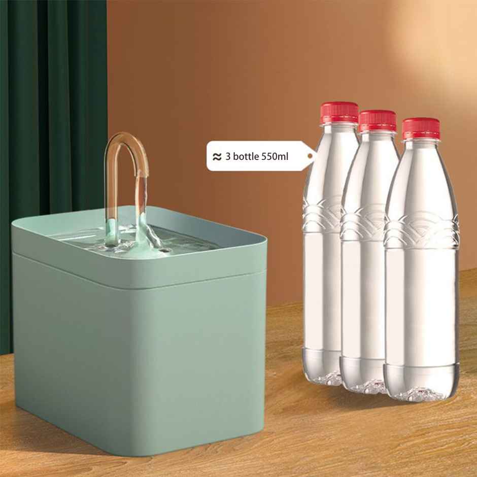 Petcrux Cat Water Fountain, 1.5L Ultra Quiet Cat Drinking Fountain For Cats & Small Dogs Sage Green