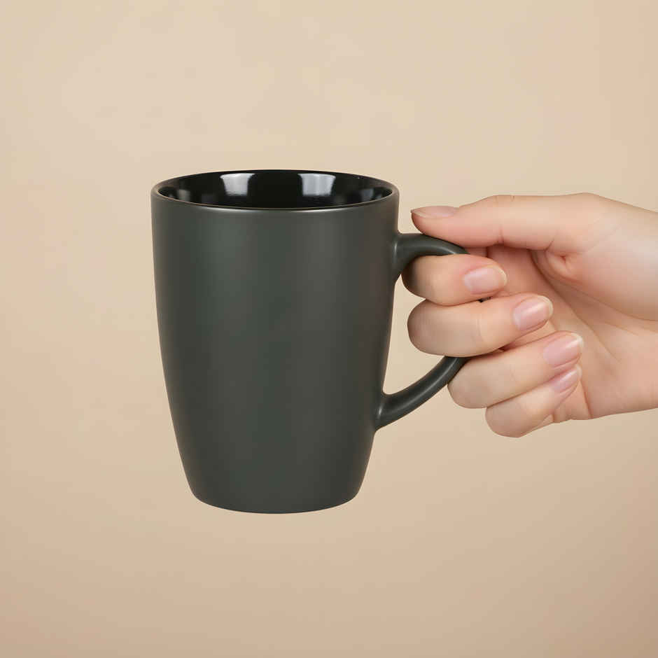 SAFFRON Vivid Gray Elegance Ceramic Mug | Grey - 330 ml