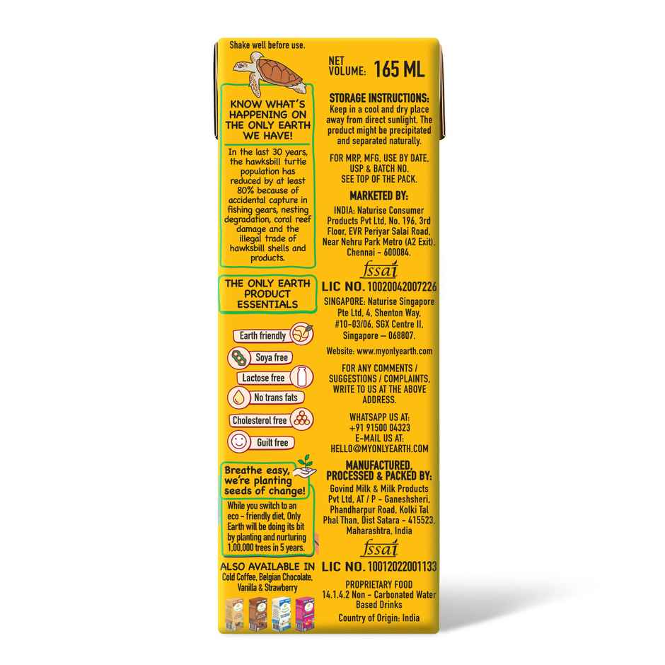 Only Earth Oats Shake - Alphonso Mango | Plant-Based | Lactose-Free