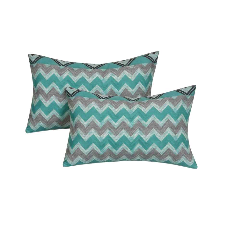 Status Cotton Feel Double Geometric Bedsheet | Green | 91 x 83 in