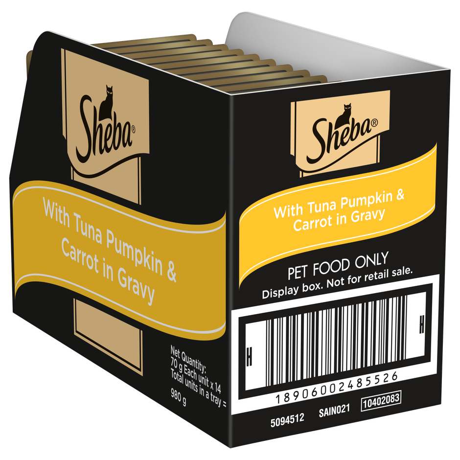 Sheba Fine Adult Tuna Pumpkin & Carrot in Gravy Wet Cat Food