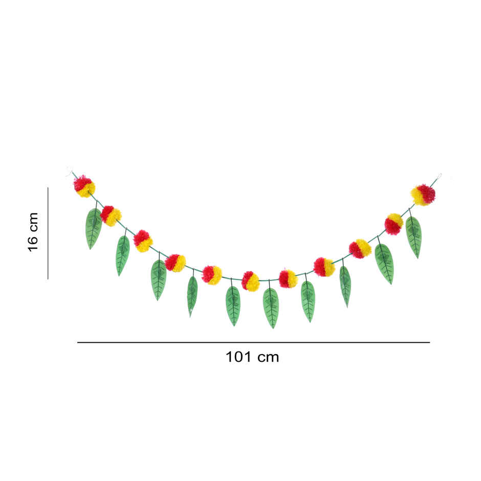 Artificial 11 Mango Leaf Marigold Toran | Mangal Bhawan