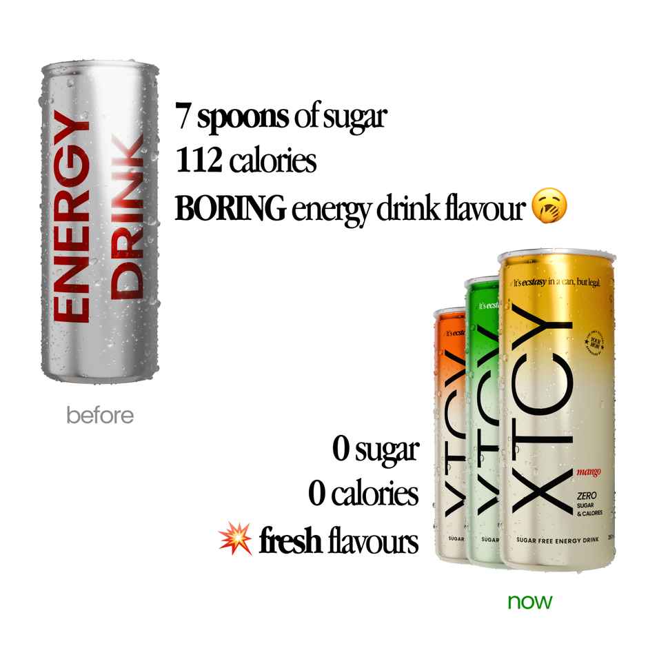 XTCY Mango Zero Sugar Energy Drink | Fruity & Energizing