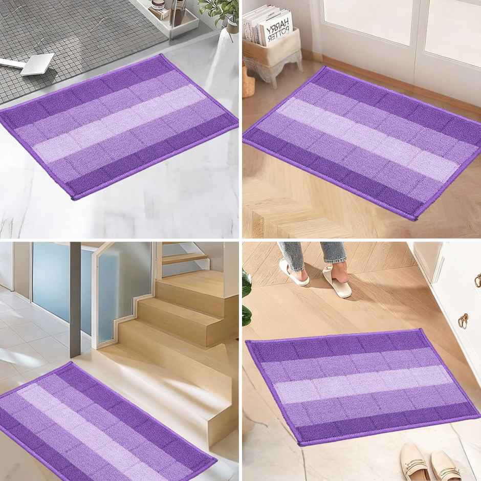 Status Iris Anti- Skid Floor Mat | 38 x 58 cm | Purple