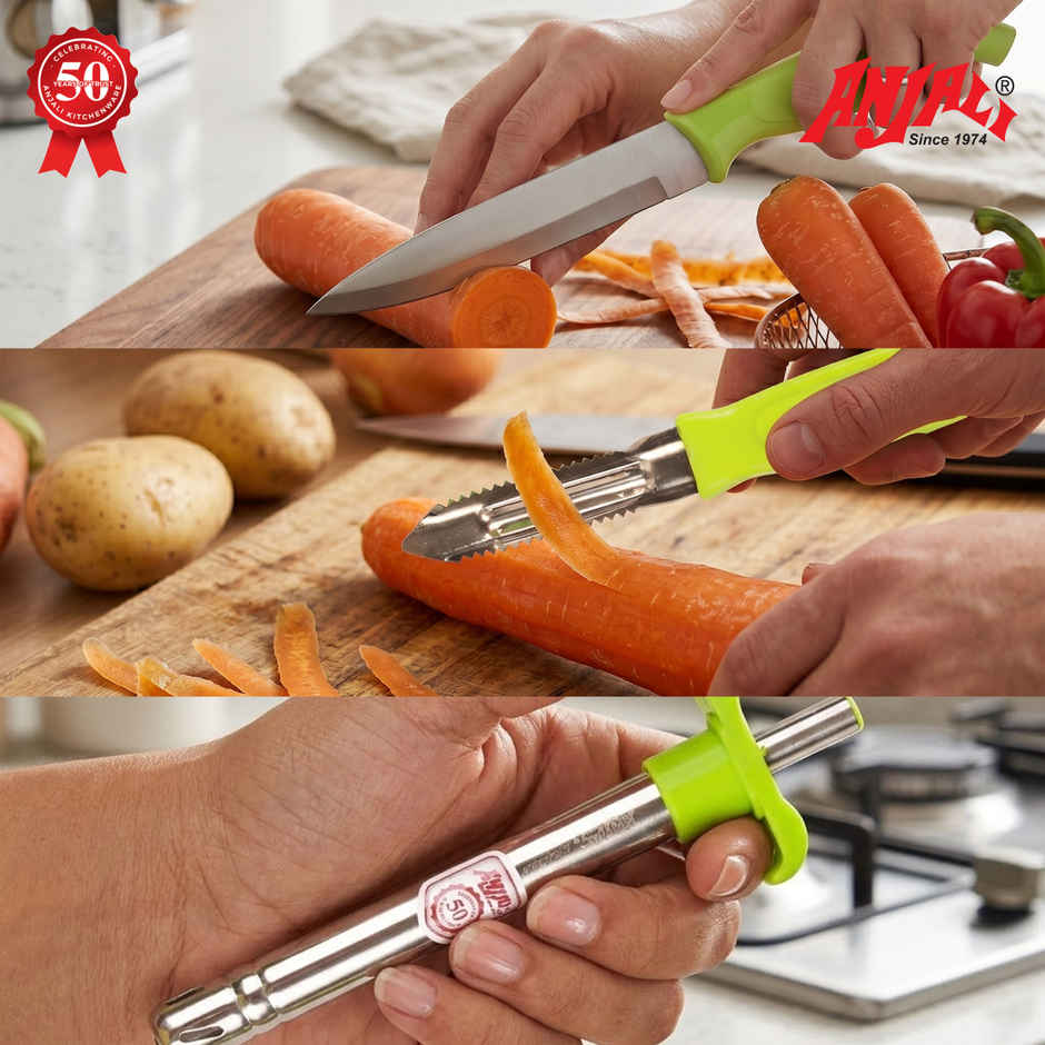 Anjali Vibgyor Kitchen Set | Gas Stove Lighter, Kitchen Knife, Peeler