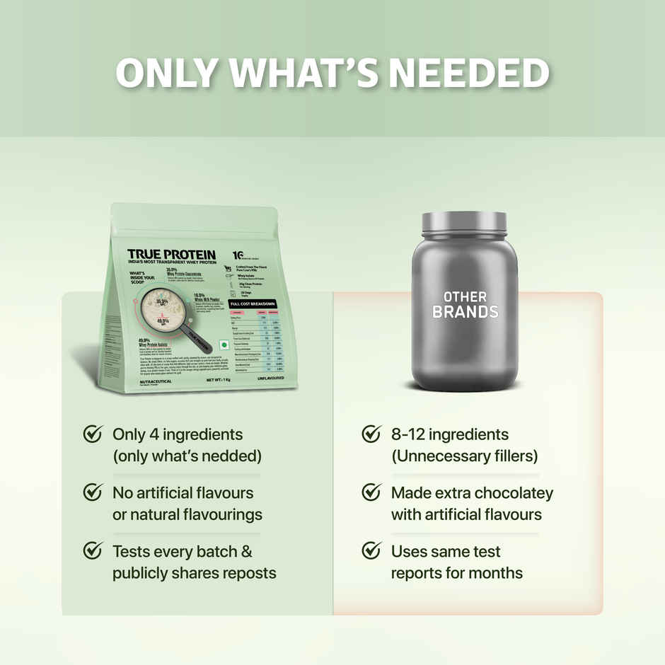 True Protein Made with Three Natural Ingredients Only | Unflavoured