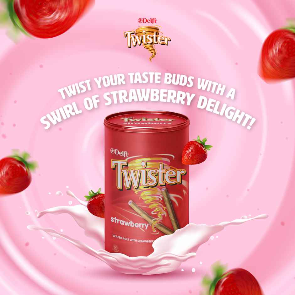 Delfi Twister Strawberry Wafer Rolls