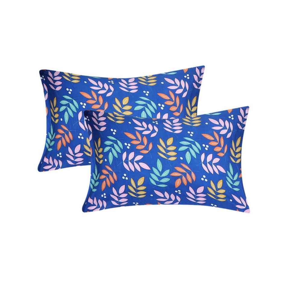 Status Value Double Cotton Floral Bedsheet | Blue