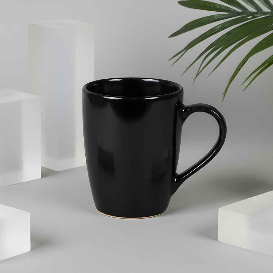 SAFFRON Midnight Elegance Ceramic Mug | Black - 330 ml