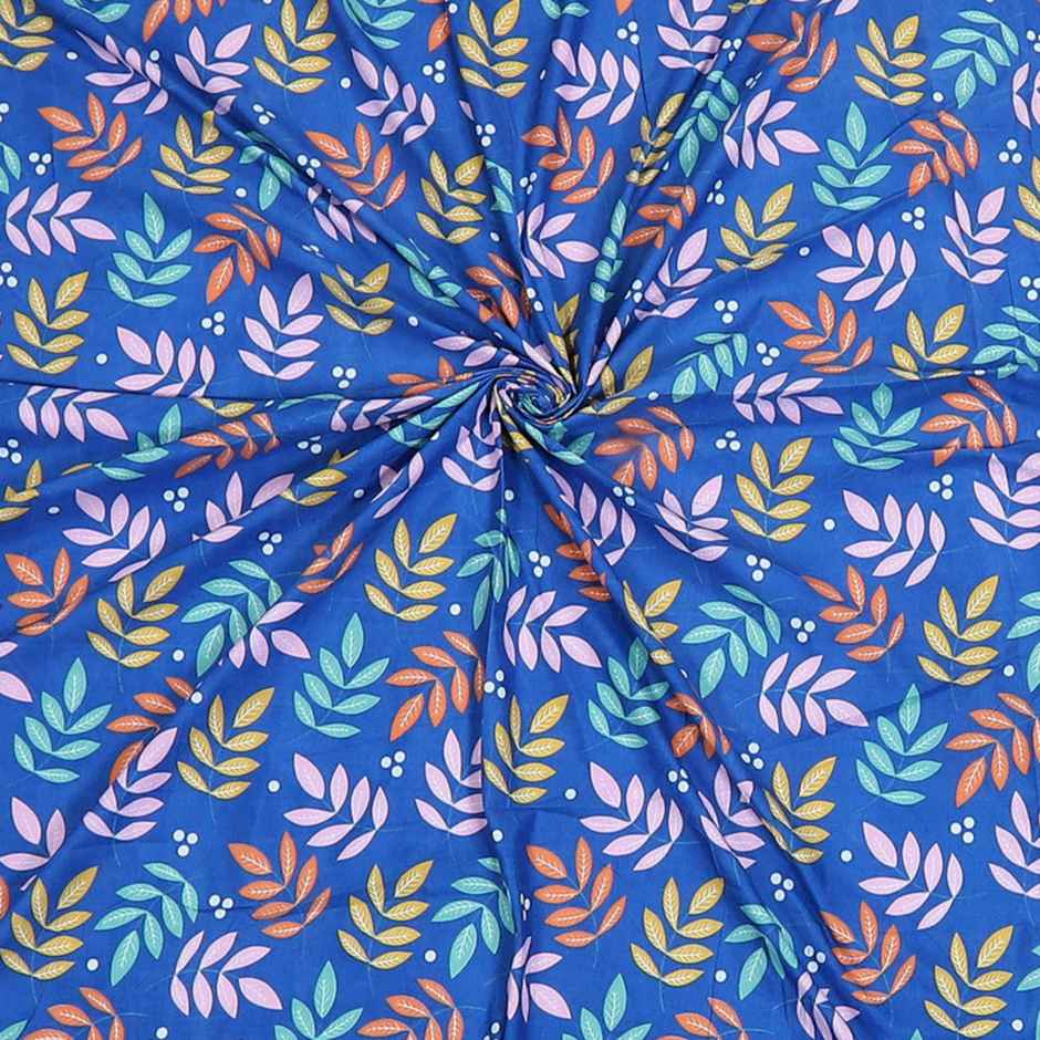 Status Value Double Cotton Floral Bedsheet | Blue