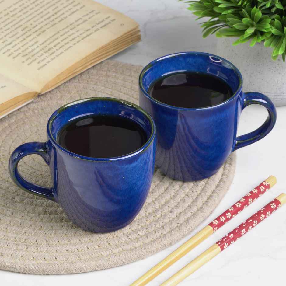 Saffron Luxe Blue Ceramic Cups | 200 ml