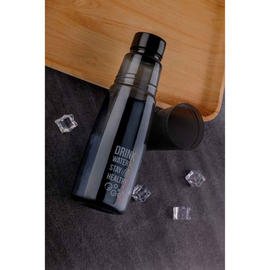 2Mech Plastic Fridge Water Bottle with Plastic Glass | Multicolour | 1 L