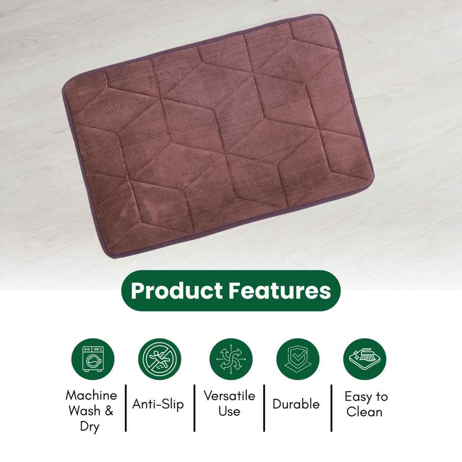 Status Memory Foam Floor Mat | 38 x 58 cm | Brown