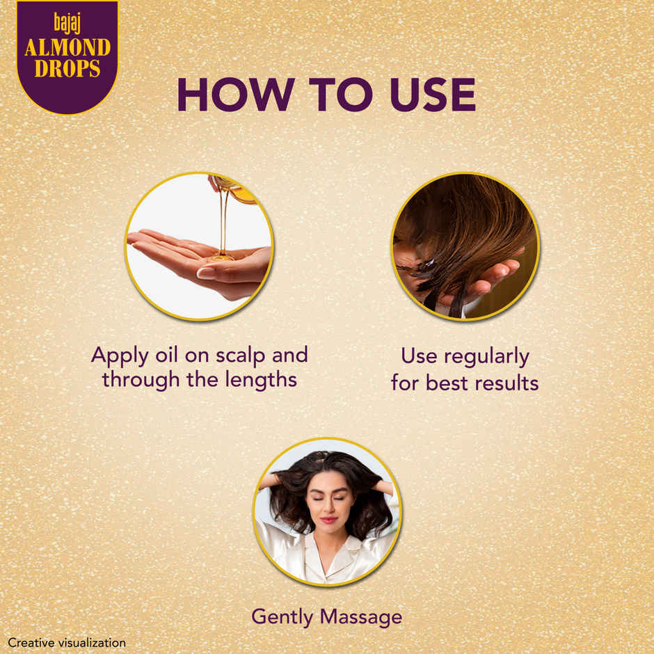 Bajaj Almond Drops Hair Oil | 6X Vitamin E & Almond Oil | Light & Non-Sticky | Hair Fall Control