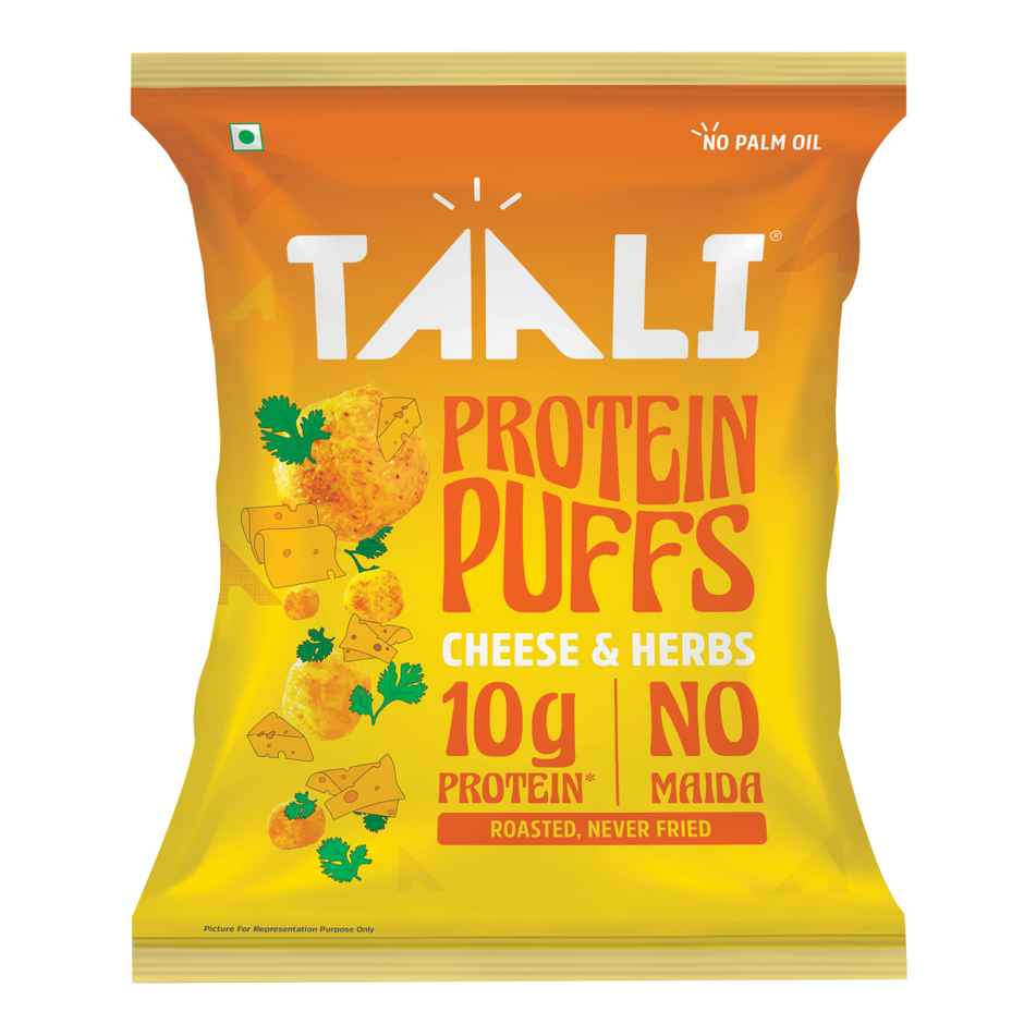 Taali Roasted Protein Puffs| Cheese & Herbs| Protein Rich, No Maida| Cheeseballs Combo