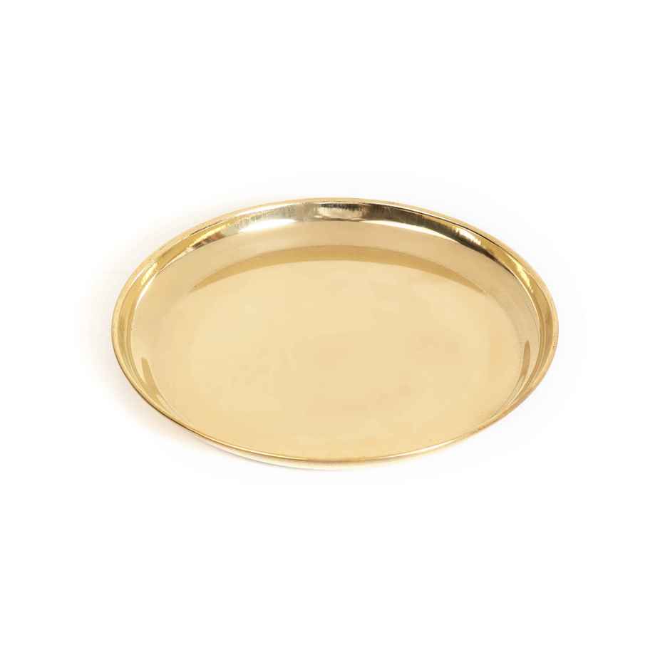 Brass Pooja Thali 9 inch | Mangal Bhawan