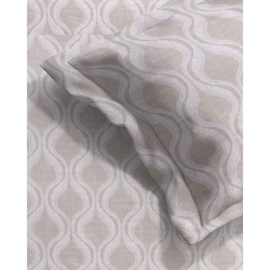 BAY6 100% Cotton Groovy Super Soft Double Bedsheet 120 Tc With 2 Pillow Covers - Brown