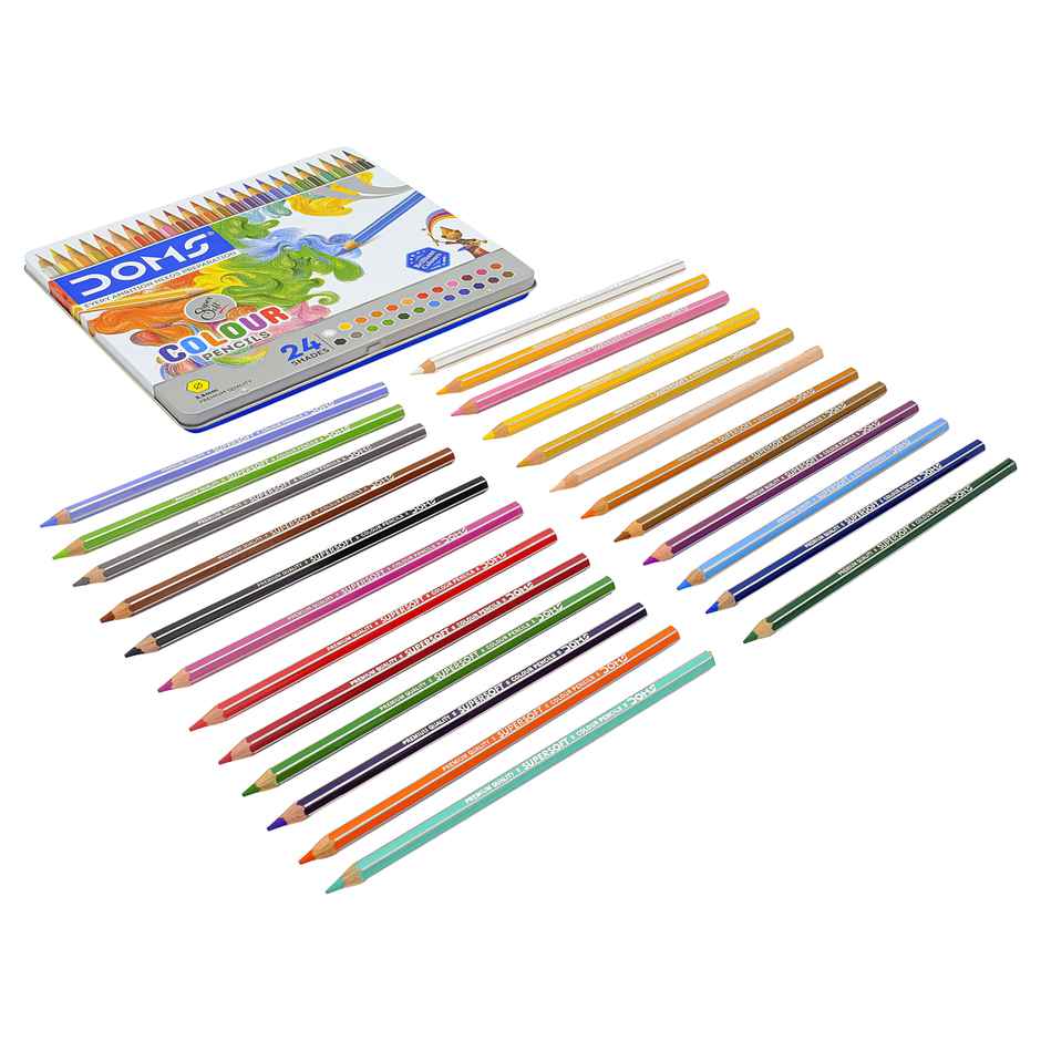 Doms Fsc 24 Flat Tin Colour Pencil