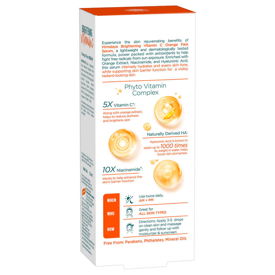 Himalaya Brightening Vitamin C Serum | 5X Vitamin C & 10X Niacinamide | Brighter Skin from Day 3