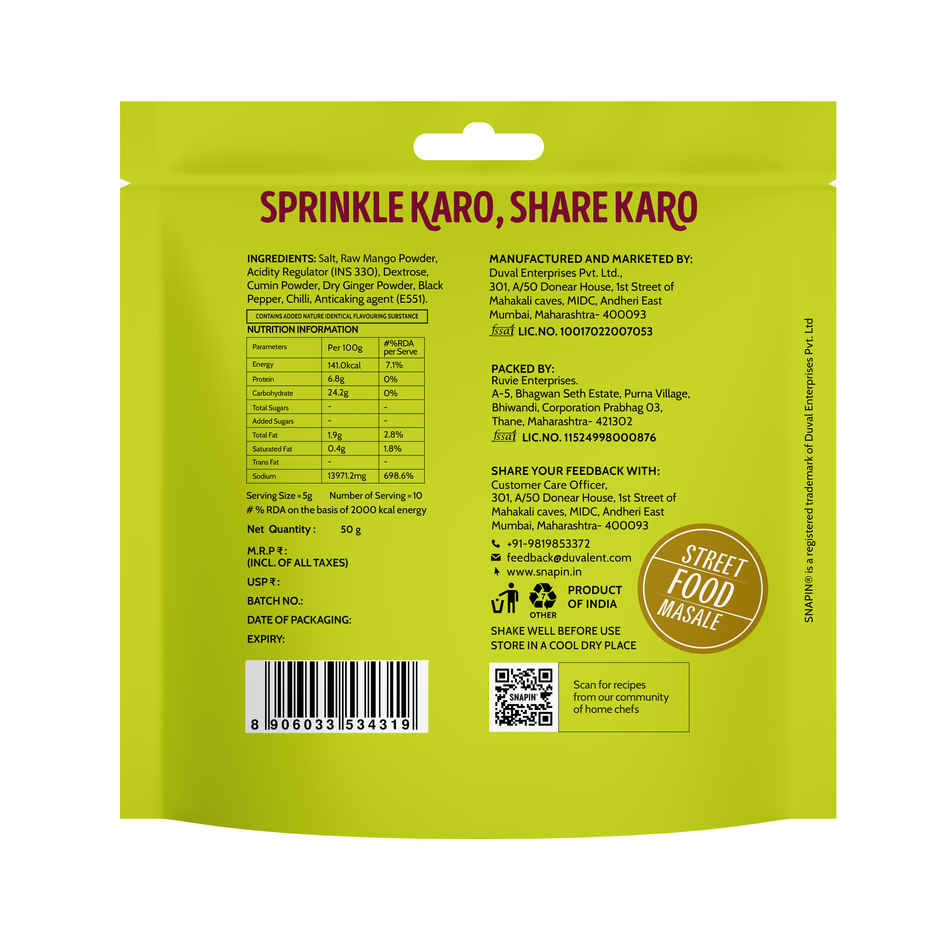 Snapin Jaljeera Powder Multipack Pouch