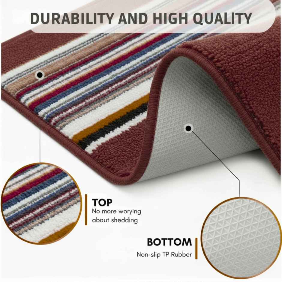Microfiber Anti Slip Mat | Multicolour | 38 x 58 cm | Machine Washable