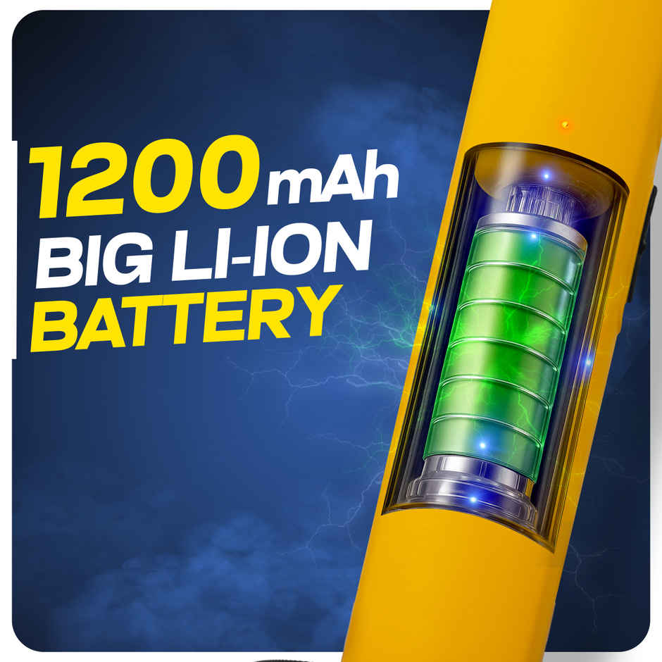 Killato Weird Wolf 2 In 1 Uv Light Mosquito Bat Racket Usb Type-C Charging, (Yellow-Black)