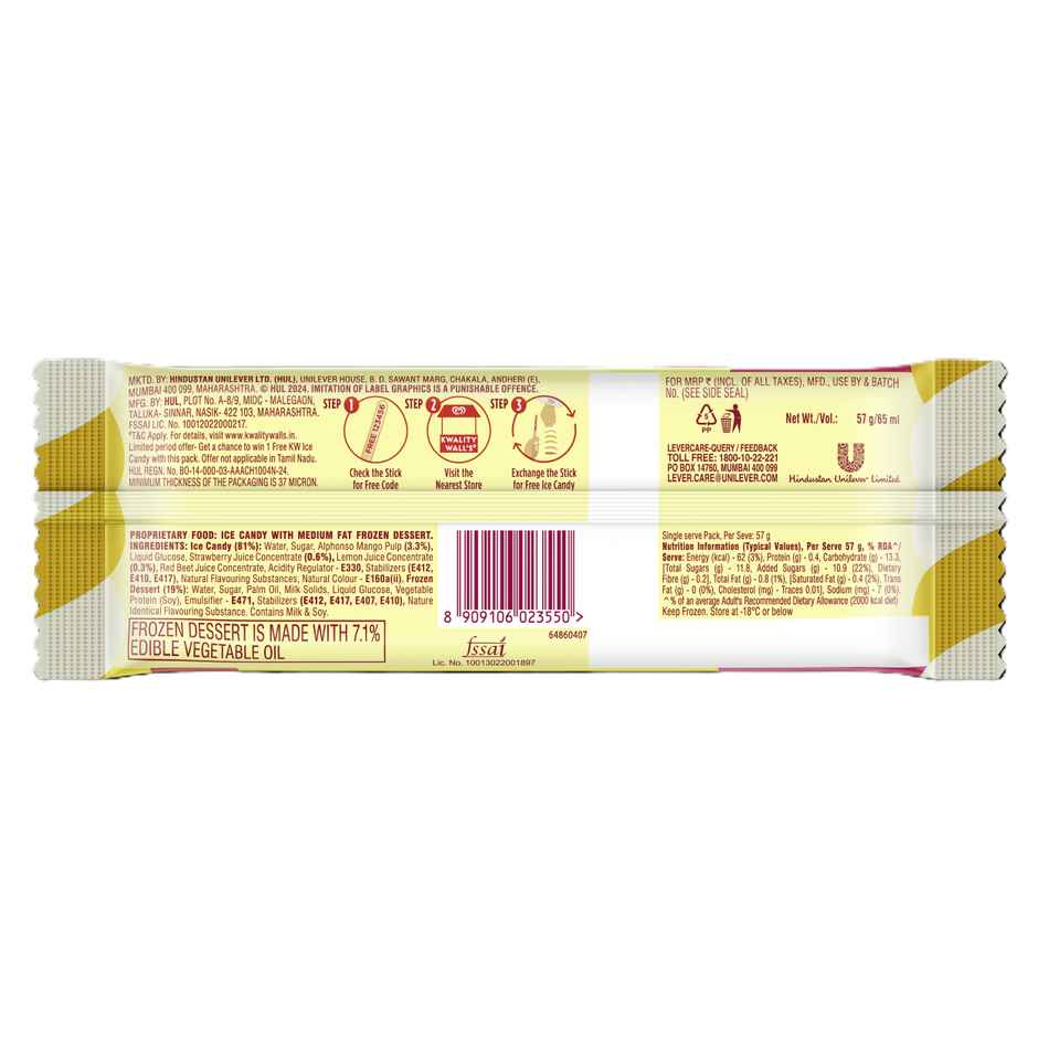 Kwality Wall's Twister Mango | Frozen Dessert Stick Combo     