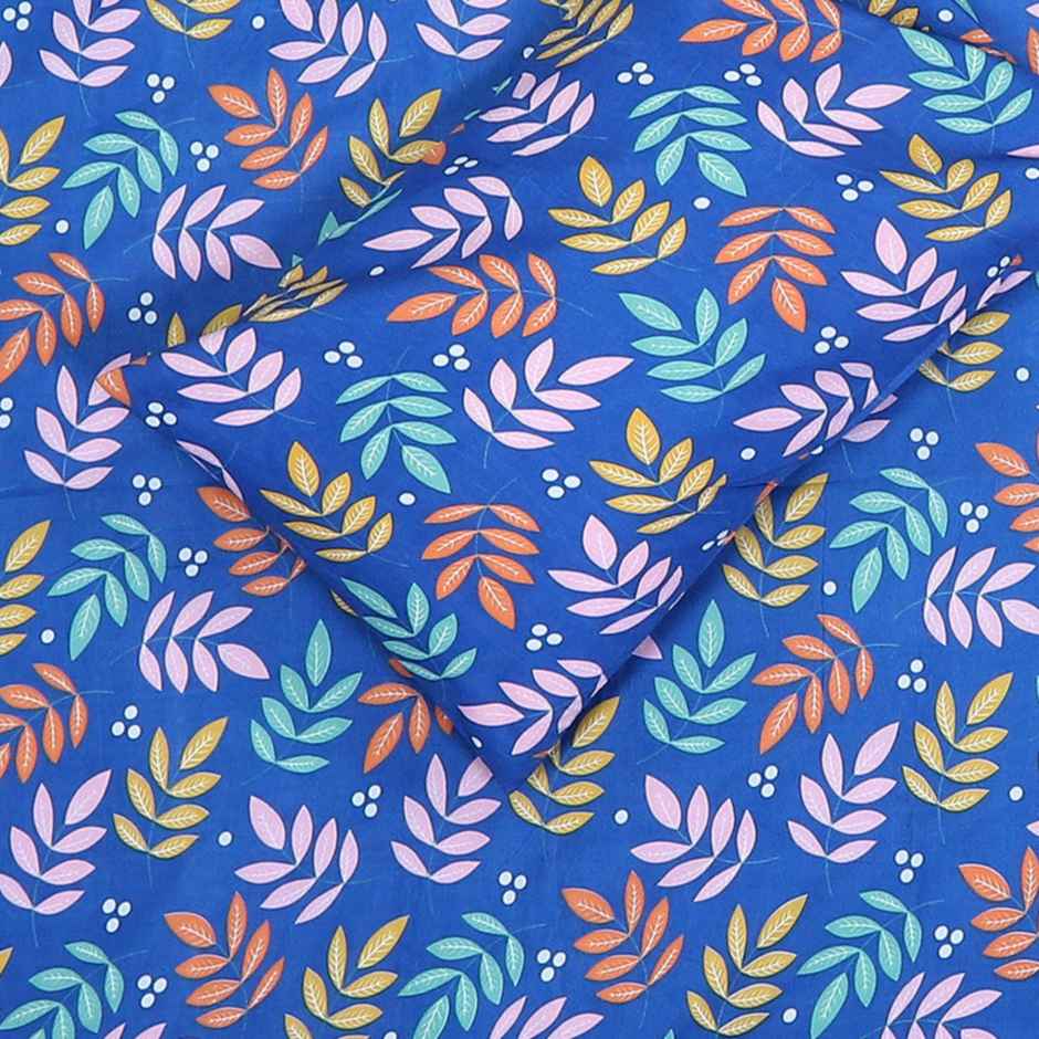 Status Value Double Cotton Floral Bedsheet | 79 x 87 in | Blue