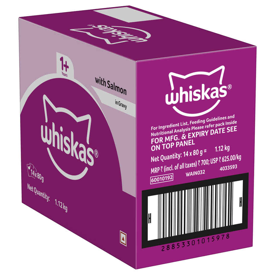 Whiskas Adult Salmon in Gravy Wet Cat Food